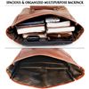 Image 3 : Anuent Roll-Top Leather Backpack/Vintage Brown Large Travel Business Bag - Brand New