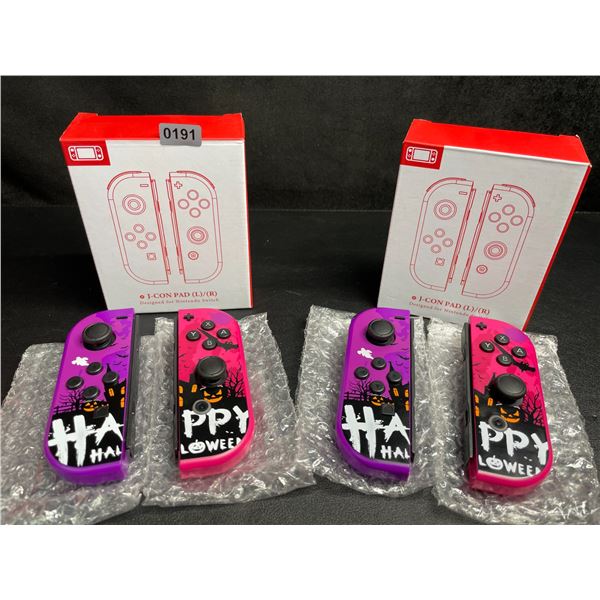 2 Boxes/Sets of L+R Joycon Controllers for Nintendo Switch (Halloween Purple/Pink Design) - New
