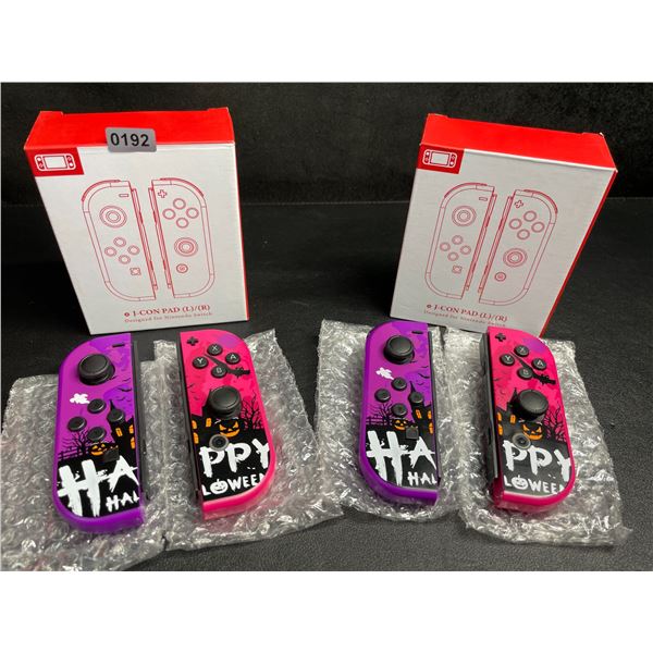 2 Boxes/Sets of L+R Joycon Controllers for Nintendo Switch (Halloween Purple/Pink Design) - New