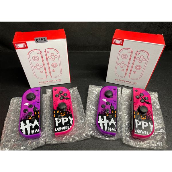 2 Boxes/Sets of L+R Joycon Controllers for Nintendo Switch (Halloween Purple/Pink Design) - New