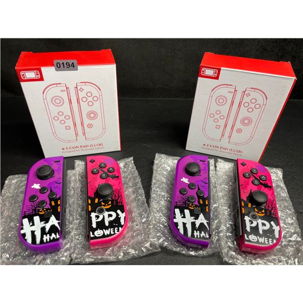 2 Boxes/Sets of L+R Joycon Controllers for Nintendo Switch (Halloween Purple/Pink Design) - New
