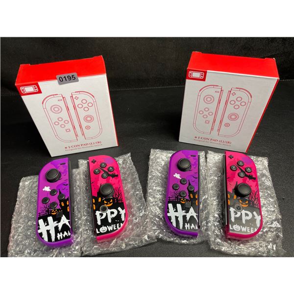 2 Boxes/Sets of L+R Joycon Controllers for Nintendo Switch (Halloween Purple/Pink Design) - New