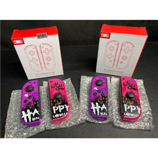 2 Boxes/Sets of L+R Joycon Controllers for Nintendo Switch (Halloween Purple/Pink Design) - New
