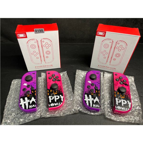 2 Boxes/Sets of L+R Joycon Controllers for Nintendo Switch (Halloween Purple/Pink Design) - New