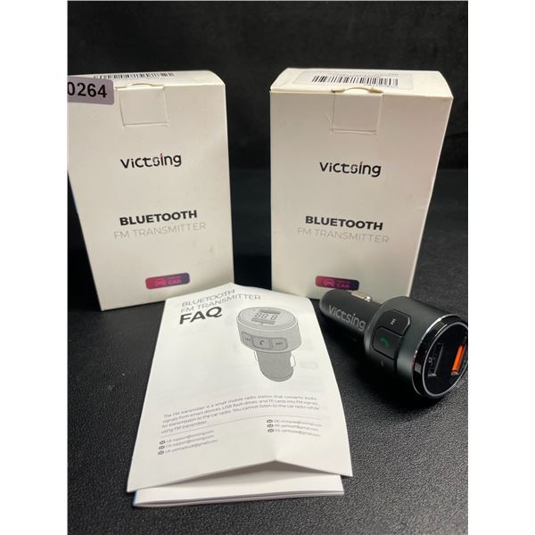 Lot of 2 Victsing Bluetooth FM Transmitters for Car - New