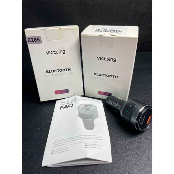 Lot of 2 Victsing Bluetooth FM Transmitters for Car - New
