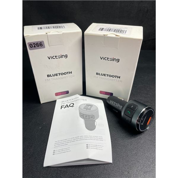Lot of 2 Victsing Bluetooth FM Transmitters for Car - New