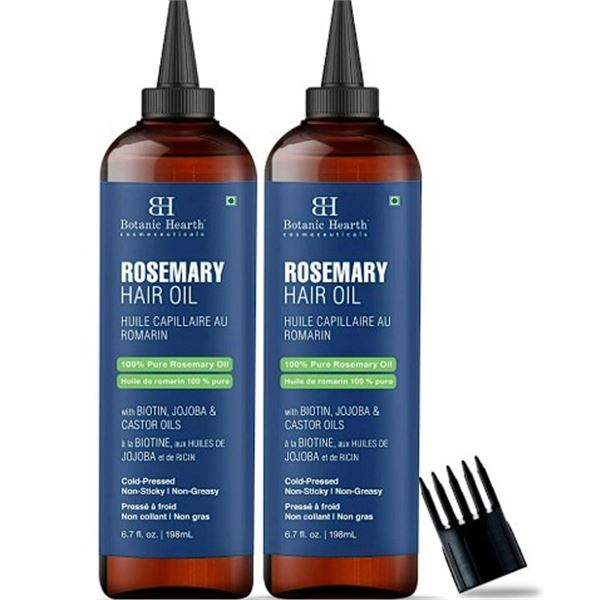 2-Pack of Botanic Hearth Rosemary Hair Oil (198ml) Volumizing, Thickening, Strengthening - New