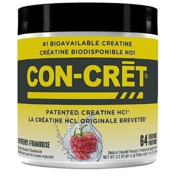 Con-Cret Concentrated Creatine HCI Powder/Workout Supplement (61.4g) Raspberry Flavor - New