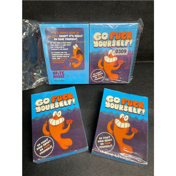 2 Packs of "Go F*ck Yourself" Go-Fish Adult Funny Card Games (2 Sets Per Pack/4 Total) - New