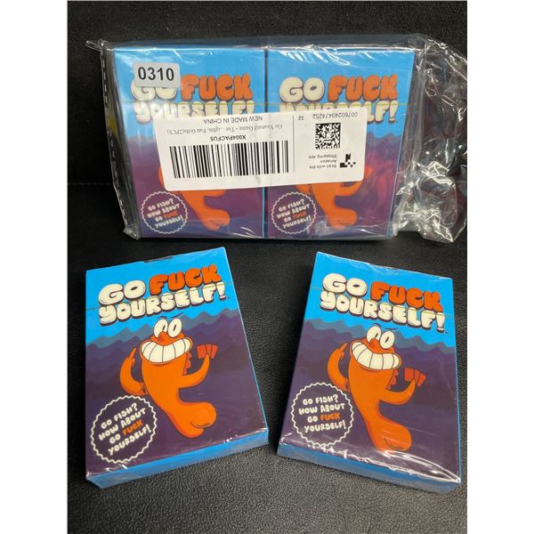2 Packs of "Go F*ck Yourself" Go-Fish Adult Funny Card Games (2 Sets Per Pack/4 Total) - New