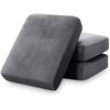 Image 1 : 3-Pack of Stretch Velvet Couch Cushion Covers for Individual Couch Cushions - Grey - New