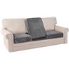 Image 2 : 3-Pack of Stretch Velvet Couch Cushion Covers for Individual Couch Cushions - Grey - New