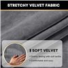 Image 7 : 3-Pack of Stretch Velvet Couch Cushion Covers for Individual Couch Cushions - Grey - New