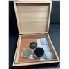 Image 3 : 1 Cherry Finish Spanish Cedar Humidor Box with Magnetic Seal & Humidifier Gel - New