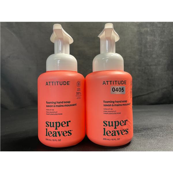 Lot of 2 ATTITUDE Super Leaves Foaming Hand Soap (295ml) Pink Grapefruit - New
