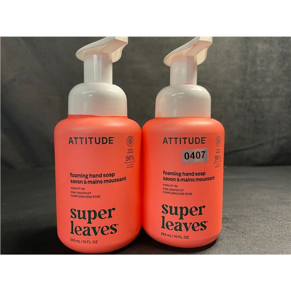 Lot of 2 ATTITUDE Super Leaves Foaming Hand Soap (295ml) Pink Grapefruit - New