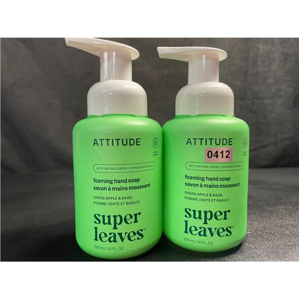 Lot of 2 ATTITUDE Super Leaves Foaming Hand Soap (295ml) Green Apple & Basil - New