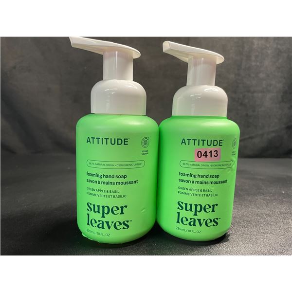 Lot of 2 ATTITUDE Super Leaves Foaming Hand Soap (295ml) Green Apple & Basil - New