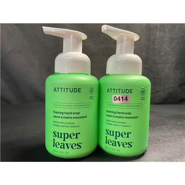 Lot of 2 ATTITUDE Super Leaves Foaming Hand Soap (295ml) Green Apple & Basil - New