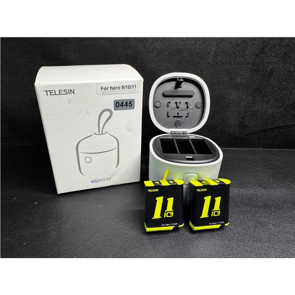 Telesin AllinBox with x2 Rechargeable Batteries with Battery Charger/Micro SD Card Reader - New