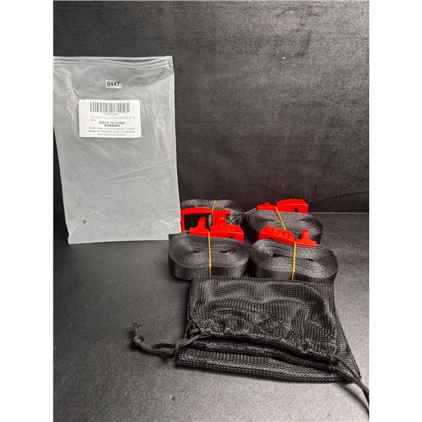 4-Pack of Heavy Duty 1-INCHx15ft Cargo Tie Down Padded Cam Lock Straps with Carry Bag - New