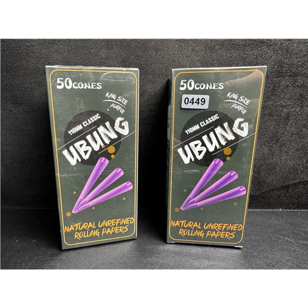 2-Packs of UBUNG (50PCS EACH) 110MM Classic Purple King Size Rolling Cones