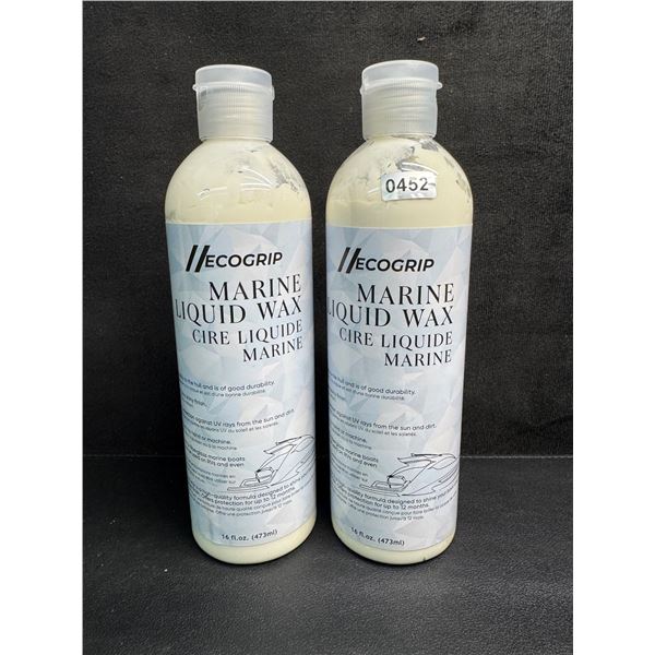 2 Bottles 473ml Each of EcoGrip Liquid Marine Wax - New