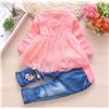 Image 2 : Autumn Baby Clothes 3PCS Set Long Sleeve Shirt Denim Jacket and Jeans Size 6-12months - New