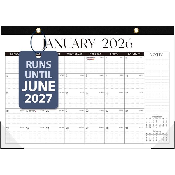 Lot of 4 Large Desk/Wall Monthly Calendars (2026) 17" x 12" Personal Desk Monthly Planner Pads - New