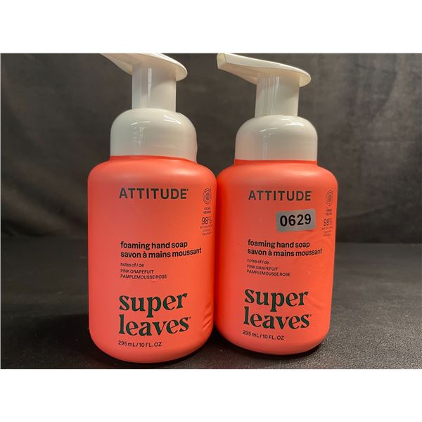 Lot of 2 ATTITUDE Super Leaves Foaming Hand Soap (295ml) Pink Grapefruit - New