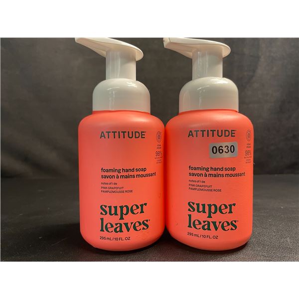 Lot of 2 ATTITUDE Super Leaves Foaming Hand Soap (295ml) Pink Grapefruit - New