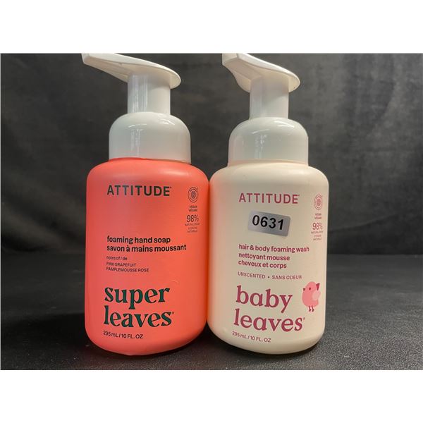 Lot of 2 ATTITUDE Products - Super Leaves Foaming Hand Soap & Baby Leaves Hair/Body Wash - New