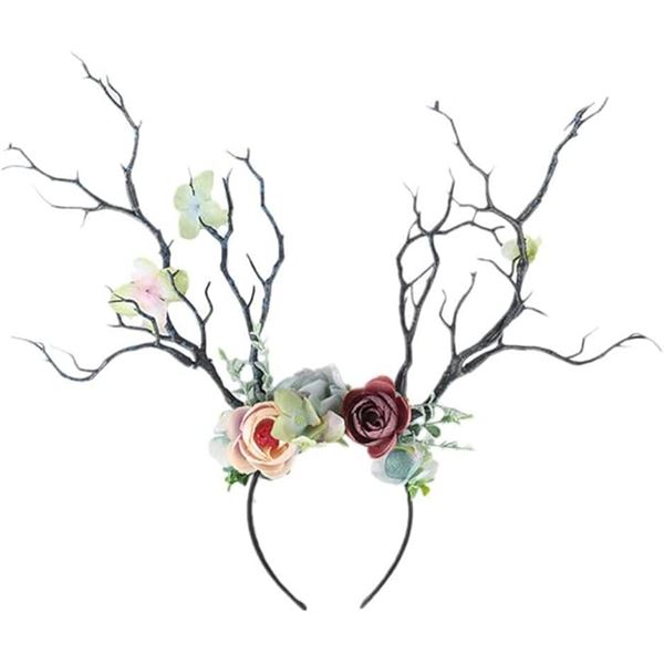 Lot of 4 Elk Antler Floral Headbands for Hair - Great for Parties/Costumes - New