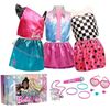 Image 1 : Barbie 21PC Girls Dress Up Trunk Set - For Ages 3+ (Size 4-6T Kids) - Brand New!