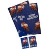 Image 4 : 4 Packs of Funny Mooning Santa Christmas Wrapping Paper Sheets (2 Sheets/Gift Tags Each) - New