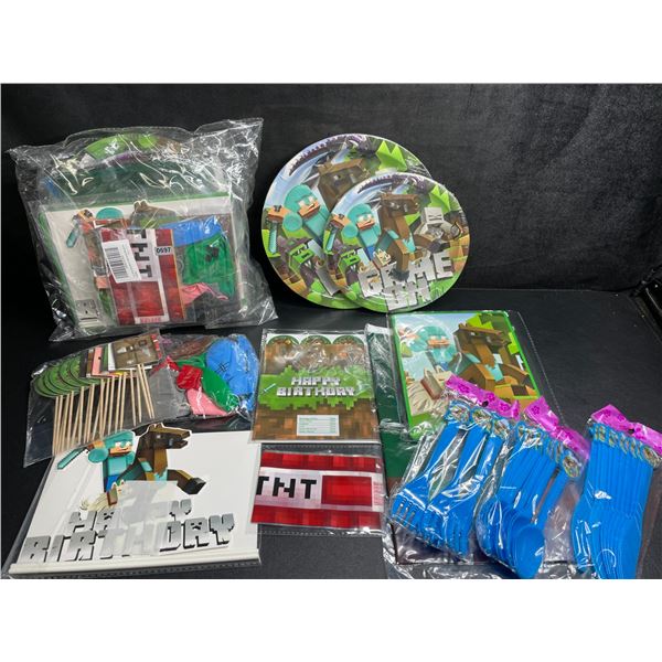 2 Sets of Minecraft Themed Birthday Party Sets - New