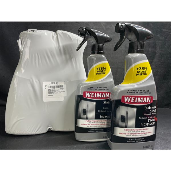 Lot of 4 Weiman Stainless Steel Cleaner & Polish (2 x 2-Packs) 651ml Spray Bottles - New