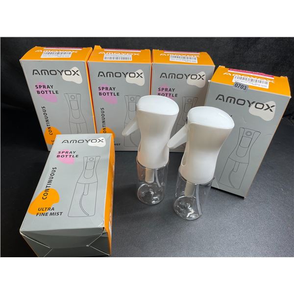 5 Boxes (10pcs Total) Amoyox Spray Bottles - Continuous Ultra Fine Mist (2 Bottles Per Box) - New