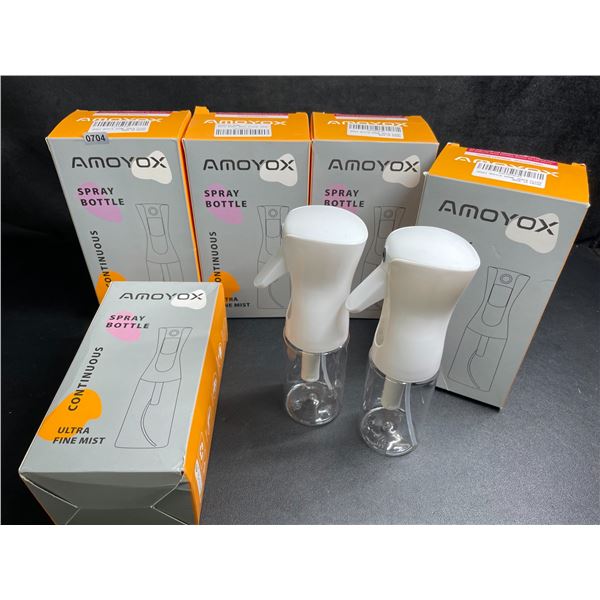 5 Boxes (10pcs Total) Amoyox Spray Bottles - Continuous Ultra Fine Mist (2 Bottles Per Box) - New