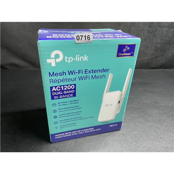 TP-Link AC1200 Mesh Wi-Fi Extender/WiFi Booster - Works with Any WiFi Router - New Sealed!