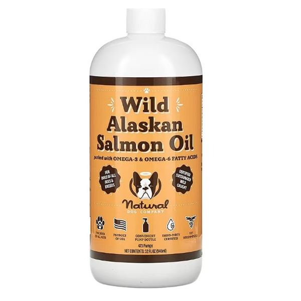 2 Bottles of Pure Wild Alaskan Salmon Oil by Natural Dog Company (946ml Each) - New