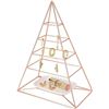 Image 1 : Morigem 4-Tier Pyramid Jewelry Organizer/Jewelry Tower with White Tray - Rose Gold - New