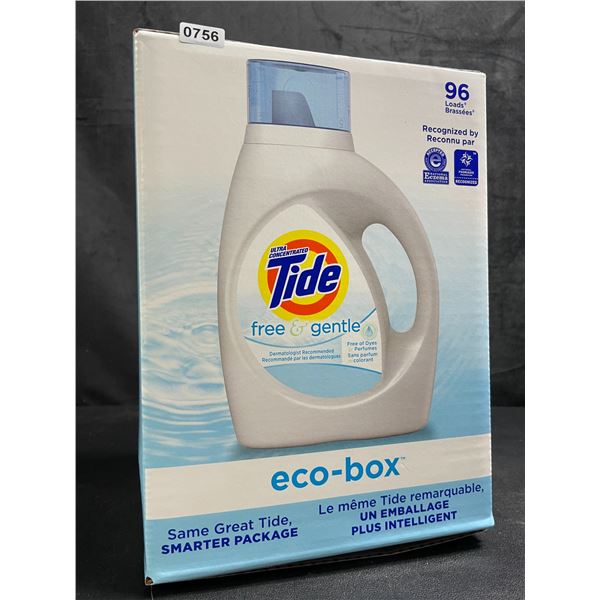 Tide Ultra Concentrated Free & Gentle Eco-Box Liquid Laundry Detergent - 3.1L/96 Loads - New
