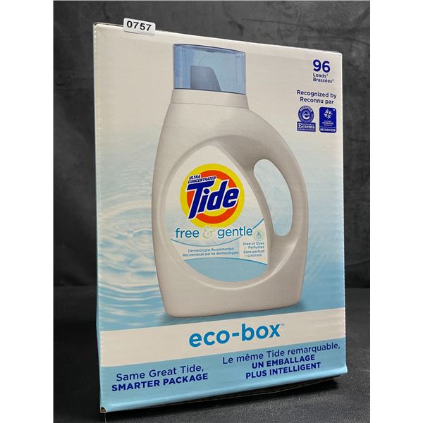 Tide Ultra Concentrated Free & Gentle Eco-Box Liquid Laundry Detergent - 3.1L/96 Loads - New
