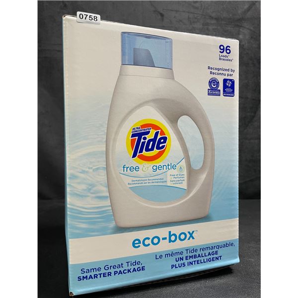 Tide Ultra Concentrated Free & Gentle Eco-Box Liquid Laundry Detergent - 3.1L/96 Loads - New