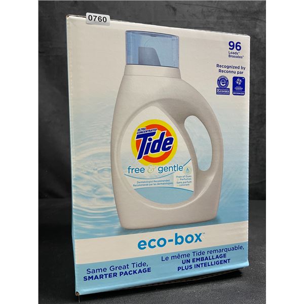 Tide Ultra Concentrated Free & Gentle Eco-Box Liquid Laundry Detergent - 3.1L/96 Loads - New