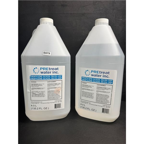 2 4L Jugs of PreTreat Water Inc. Propylene Glycol 99.9% USP - New