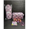 Image 1 : Lot of 2 Kuromi 6PC Kawaii Cosmetic Bag Set with Accessories - New