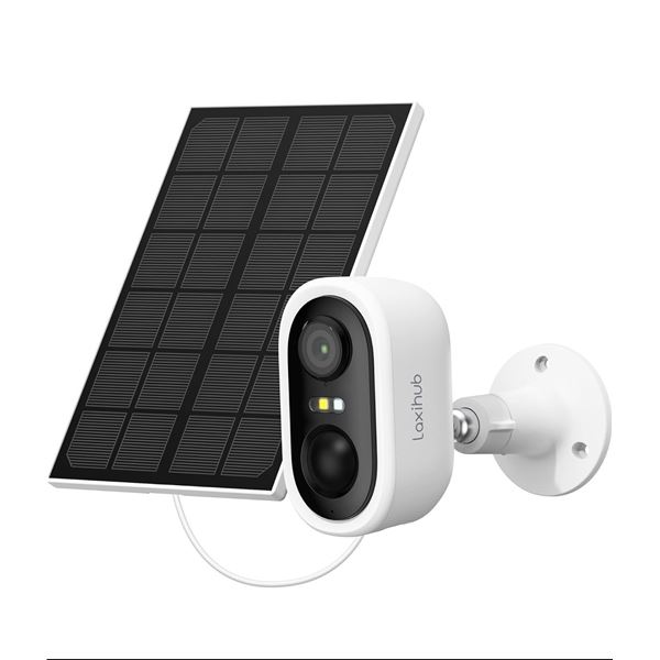 LaxiHub 3MP Outdoor WiFi Battery Security Camera Kit with Solar Panel (W2 Kit1) - New Sealed!